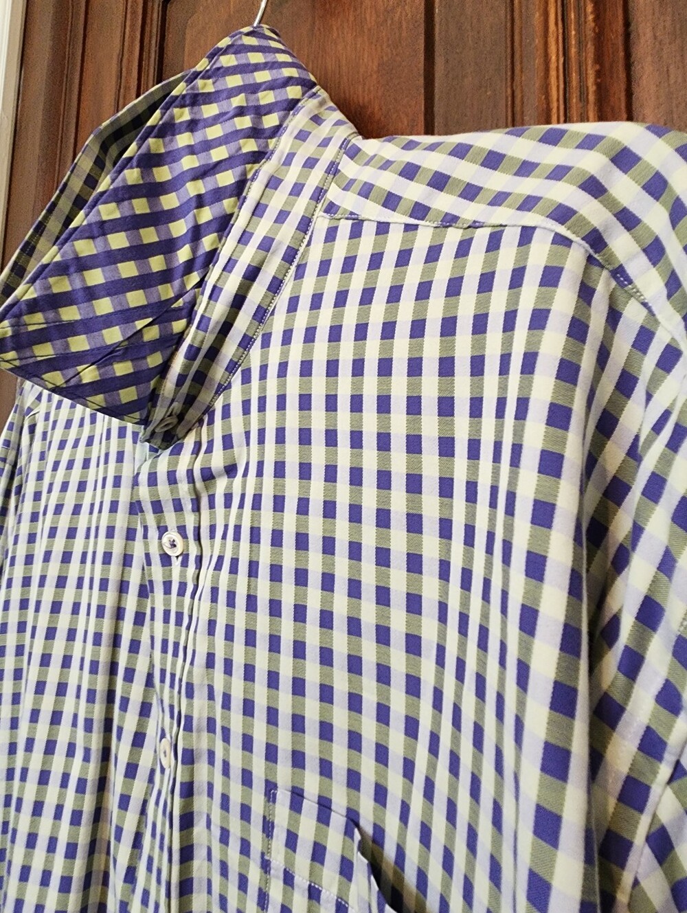 NWOT-BUGATCHI UOMO Big & Tall 2XB Classic Fit Check Button Down Shirt Long Slv